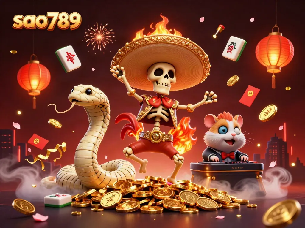 Experience winning excitement at sao789 with lively 3D characters celebrating big wins in a colorful casino scene.