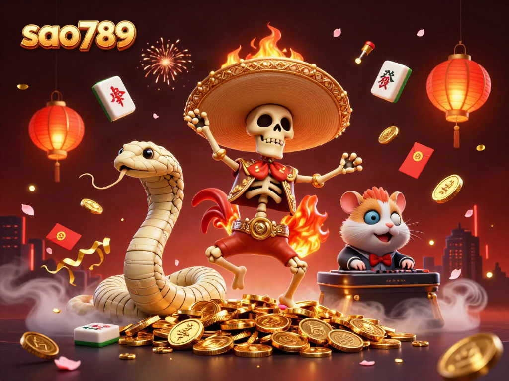 Experience winning excitement at sao789 with lively 3D characters celebrating big wins in a colorful casino scene.