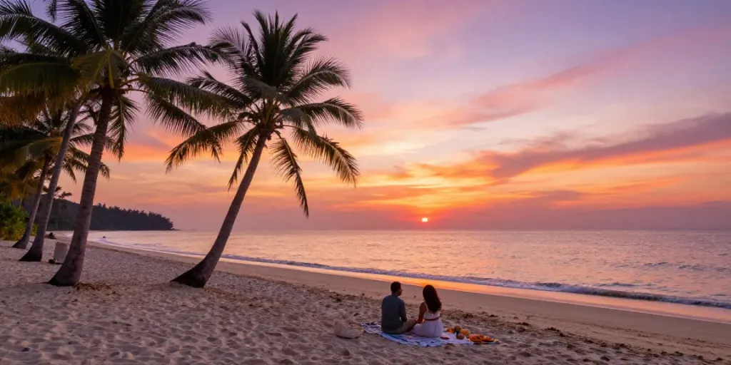Retire in Thailand while enjoying a breathtaking beach sunset view, travel guide inspiration for your next vacation adventure.