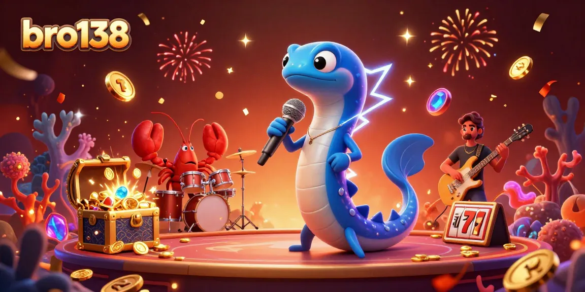 Experience thrilling gameplay and excitement with bro138's vibrant underwater casino scene featuring fun characters.