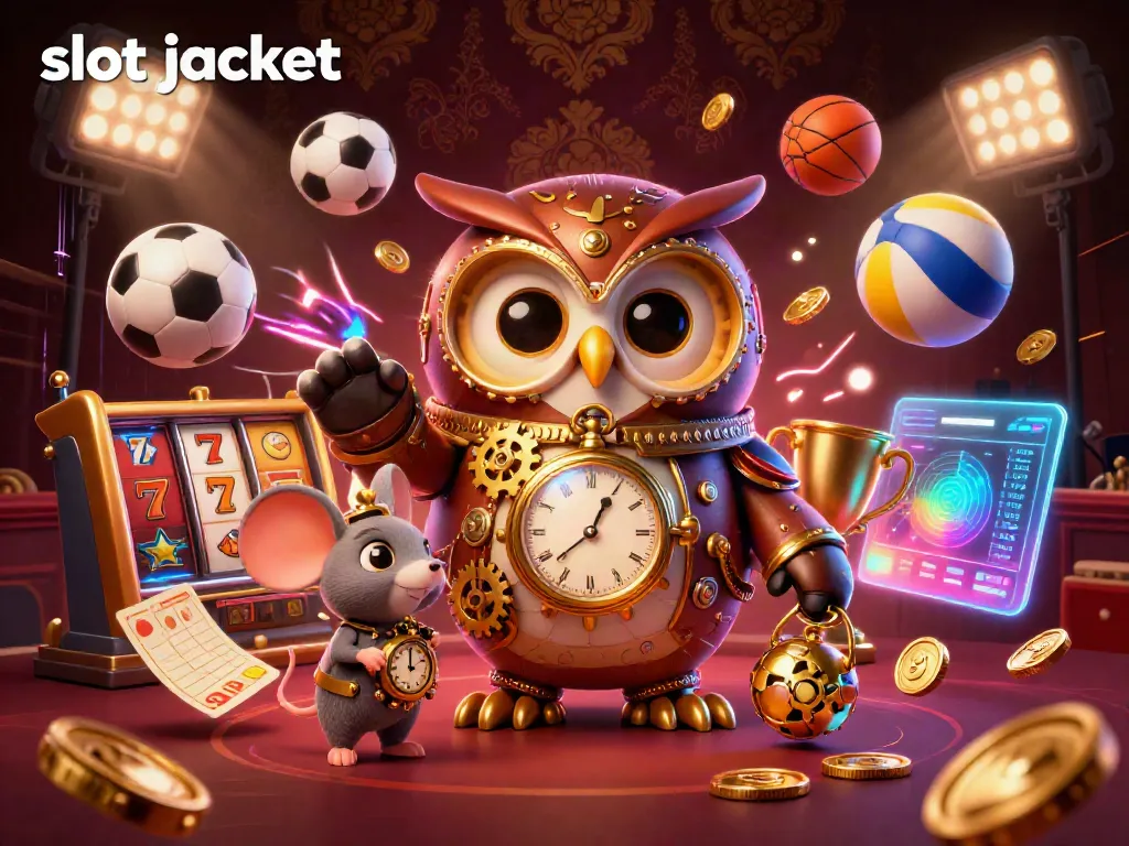 Experience the excitement of slot jackpots with our dynamic 3D illustration showcasing vibrant characters and casino elements.