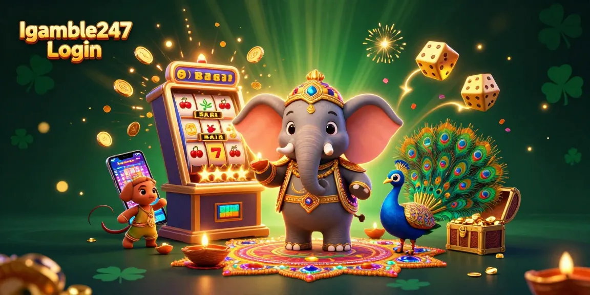 Win big with Igamble247 Login at a vibrant casino celebration showcasing spectacular jackpot elements.