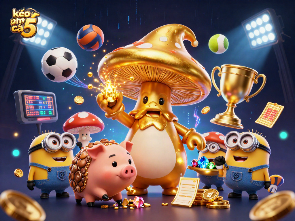 Engage in kèo nhà cái 5 with a magical golden wizard and thrilling sports elements for your next betting strategy.