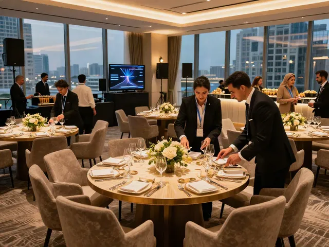 Event rental KSA with elegant setup showcasing premium furniture and decor at a corporate event.