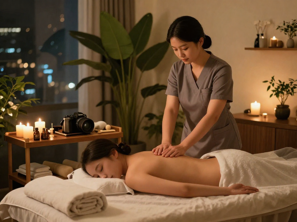 Relaxing 사당출장안마 service with professional massage in serene spa setting