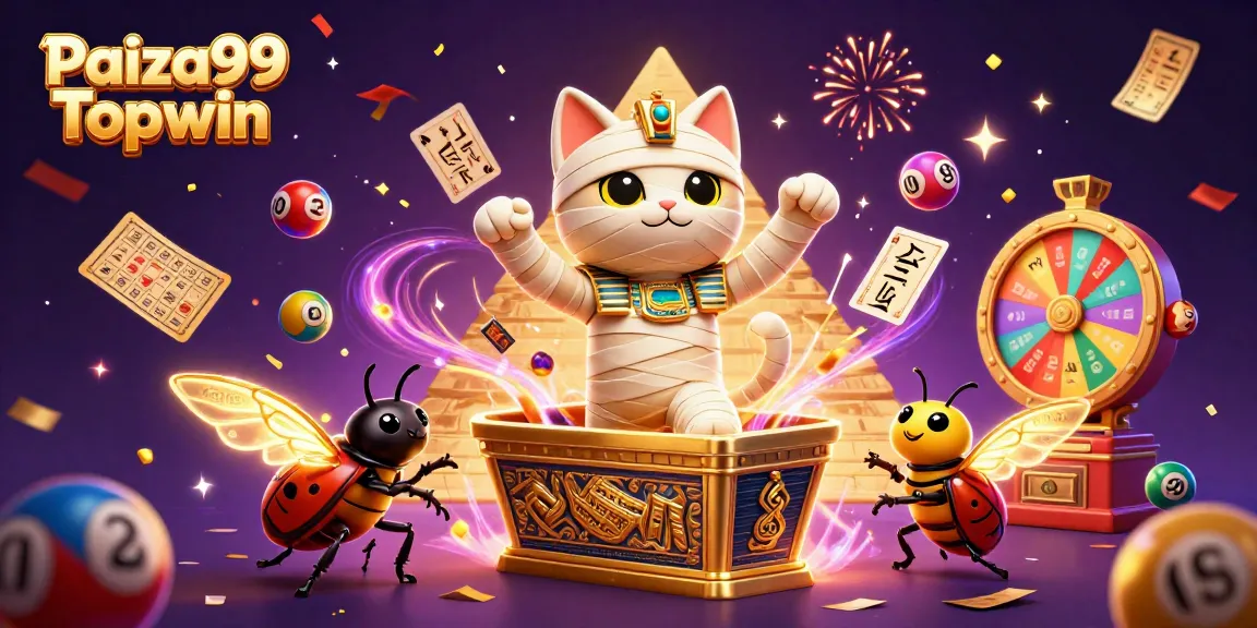 Experience the excitement of Paiza99 Topwin with captivating gaming elements in a vibrant 3D casino scene.