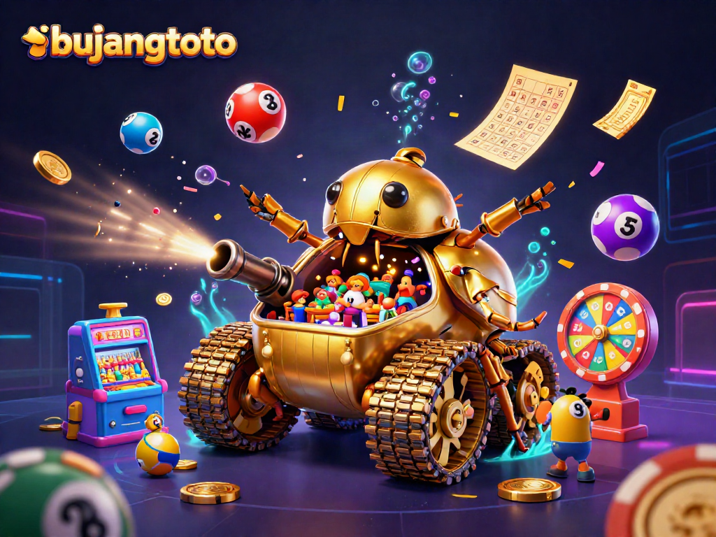 Engage with bujangtoto's vibrant miniature casino scene, showcasing game elements and energy.