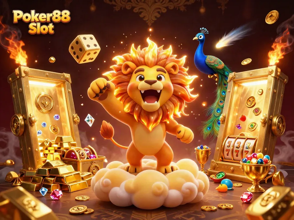 Spinning the Poker88 Slot reels for thrilling jackpots in a vibrant casino scene.