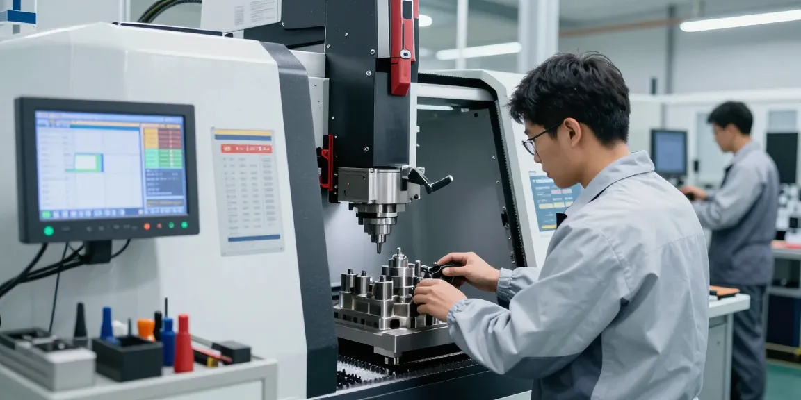 CNC machining parts being expertly crafted in a modern workshop.