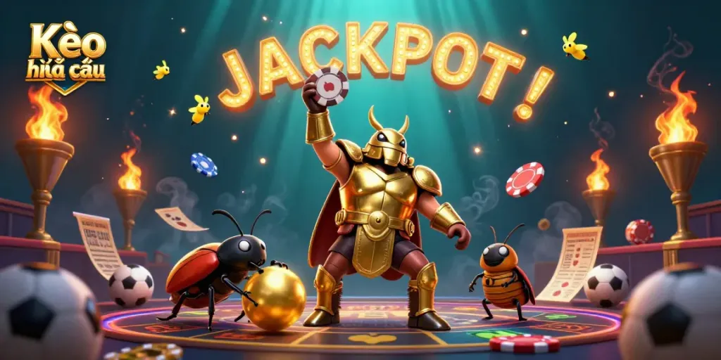 Bettors engaging with Kèo nhà cái through a lively 3D casino scene featuring vibrant characters and dynamic betting elements