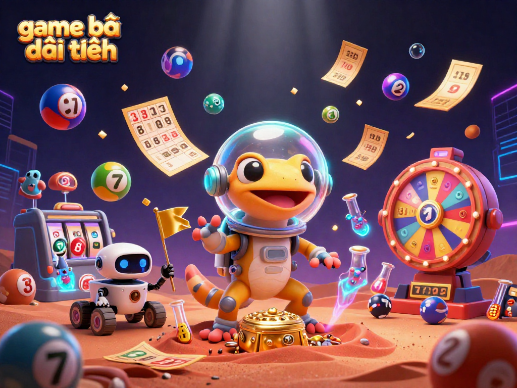 Engage with game bài đổi thưởng's vibrant essence in this energetic Martian casino scene.