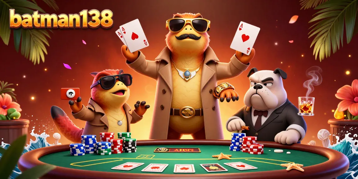 Raptors disguised as players strategizing at batman138's high-stakes poker table.