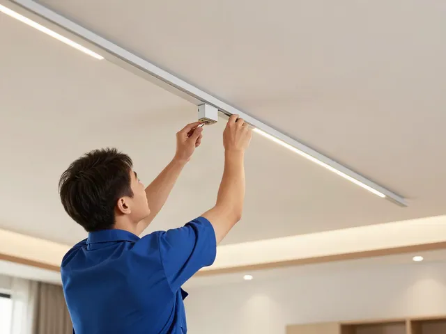 Instalare sina magnetică încastrată de către un electrician profesionist, furnizând servicii de încredere pentru clienții locali.