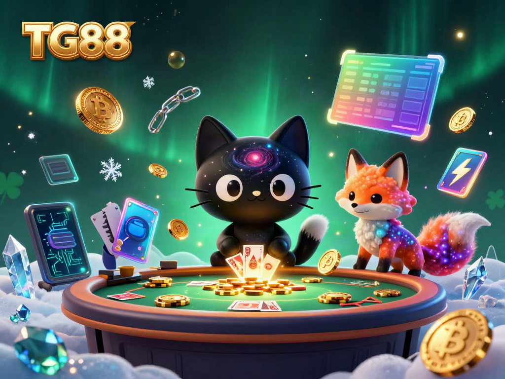 Spin and win with TG88 at a cosmic casino featuring cartoon characters and vibrant game elements.