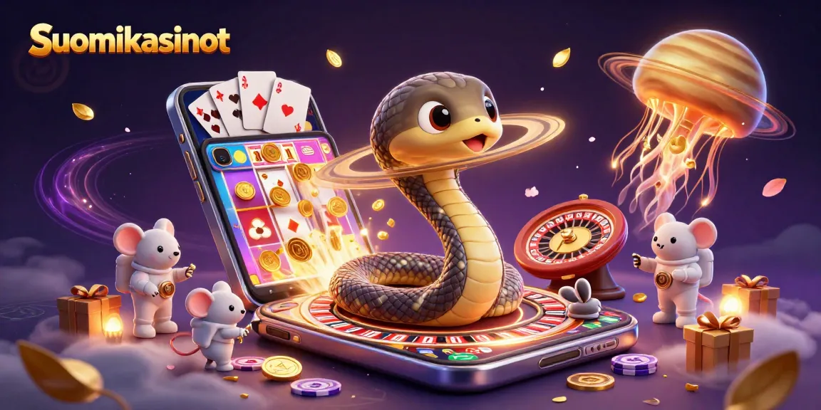 Experience the thrill of betting with suomikasinot in a vibrant cosmic casino scene.
