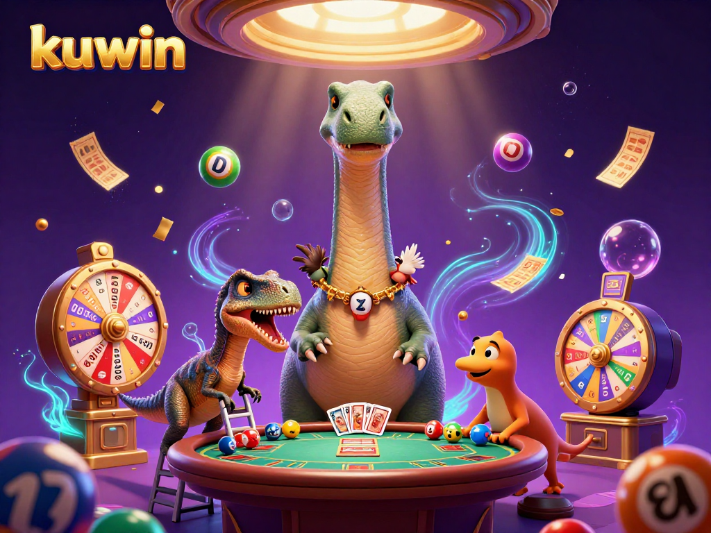 Kuwin invites players to win big with lottery balls and vibrant casino characters