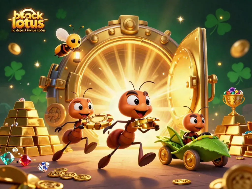 Engage with black lotus no deposit bonus codes in an exciting heist illustration with playful characters.