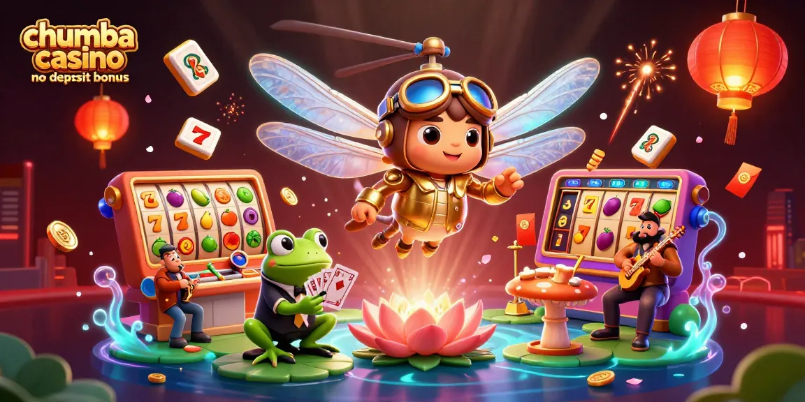 Experience the thrill of the chumba casino no deposit bonus with vibrant 3D digital art illustration.