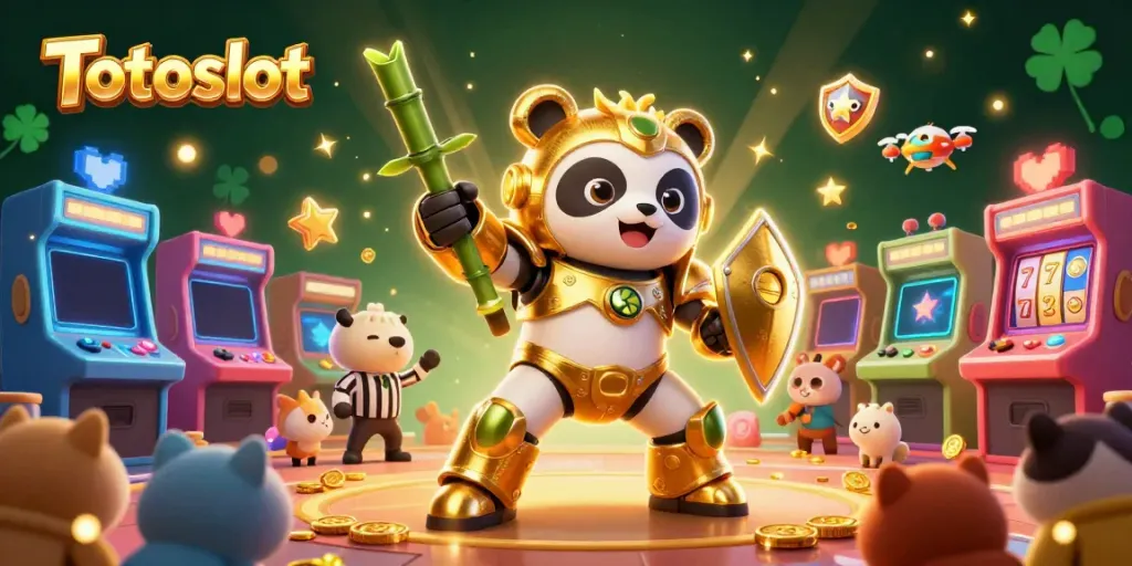 Totoslot menghadirkan keseruan dalam permainan kasino dengan panda emas dan elemen jackpot yang menarik.