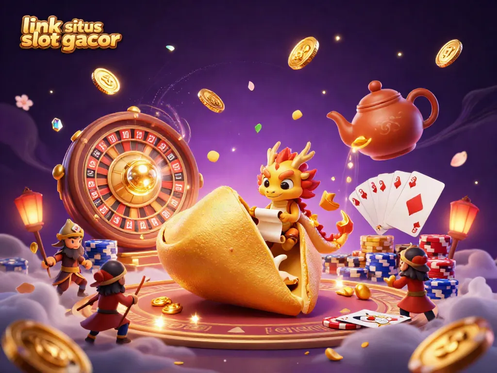 Menangkan hadiah dengan link situs slot gacor yang penuh keberuntungan dalam ilustrasi kasino yang meriah.