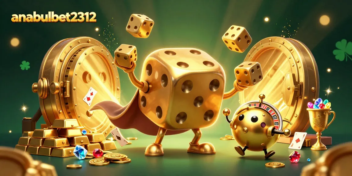 Gambaran detail 3D karakter "anabulbet2312" dalam suasana kasino yang meriah.