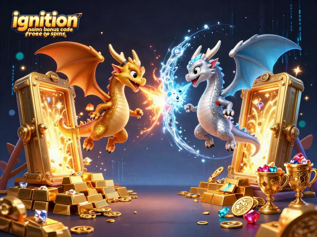 Win exciting rewards with ignition casino bonus code free spins, featuring dragons amidst abundant treasures.
