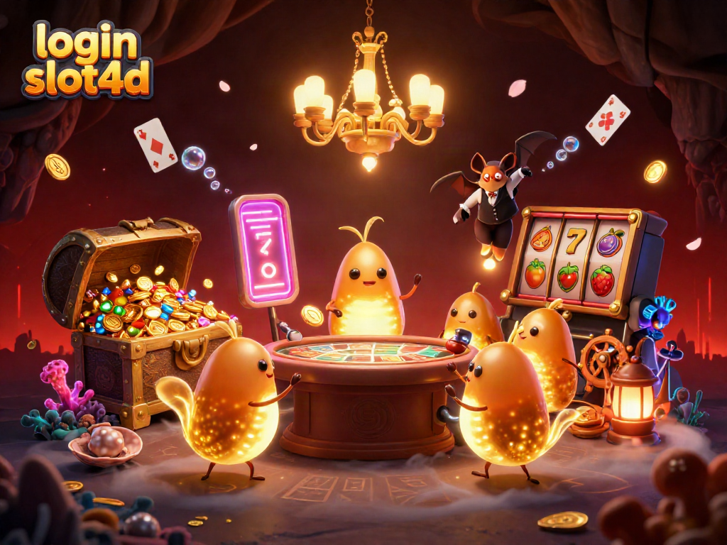 Engage with login slot4d as glowing glowworms illuminate a vibrant cave casino scene.