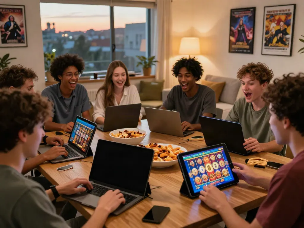 Engaged players experiencing link slot777 online games in a cozy living room atmosphere.