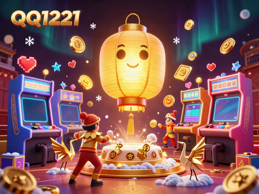 Engage with QQ1221, the vibrant online casino, showcasing the spirit and thrilling game elements in a dynamic scene.