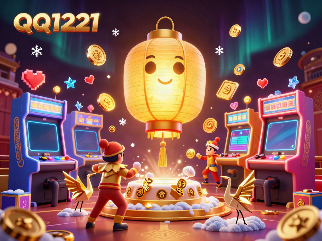 Engage with QQ1221, the vibrant online casino, showcasing the spirit and thrilling game elements in a dynamic scene.