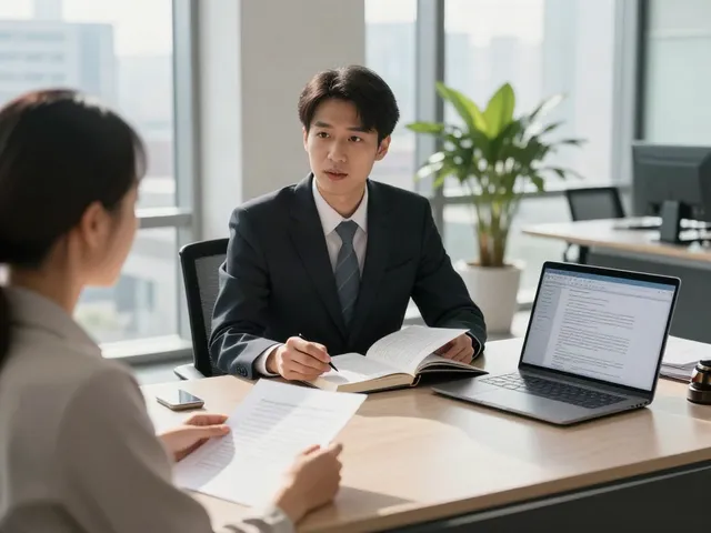 Travel Ban Lawyer Dubai providing legal advice in a professional office setting.