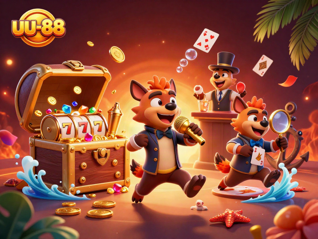 Experience lively humor at uu-88 with hyena comedians, bartenders, and excited casino action.