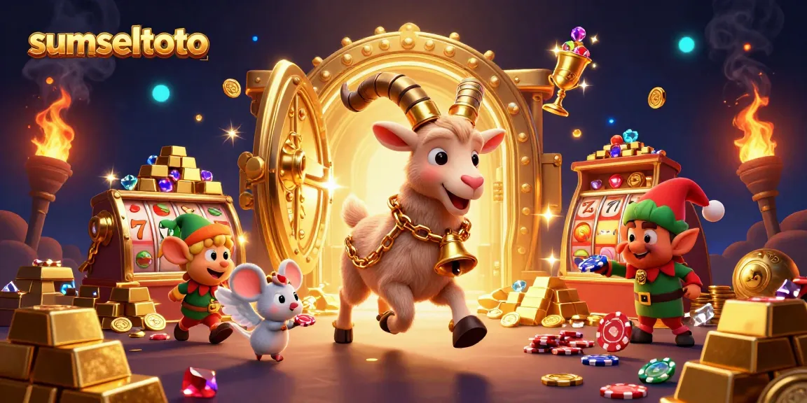 Join the holiday fun at sumseltoto casino with Krampus and elf gremlins in a colorful, festive scene!