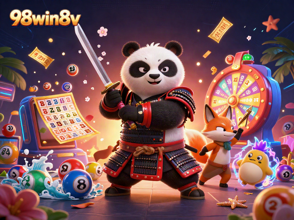 Engage in thrilling gameplay at 98win8v with vibrant 3D characters and dynamic lottery elements.