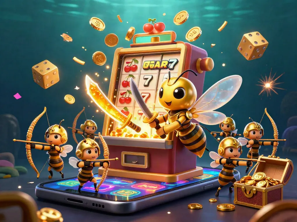 Permainan slot dengan tema stars77 alternatif saat jackpot dan koin berjatuhan dalam ilustrasi 3D menarik.