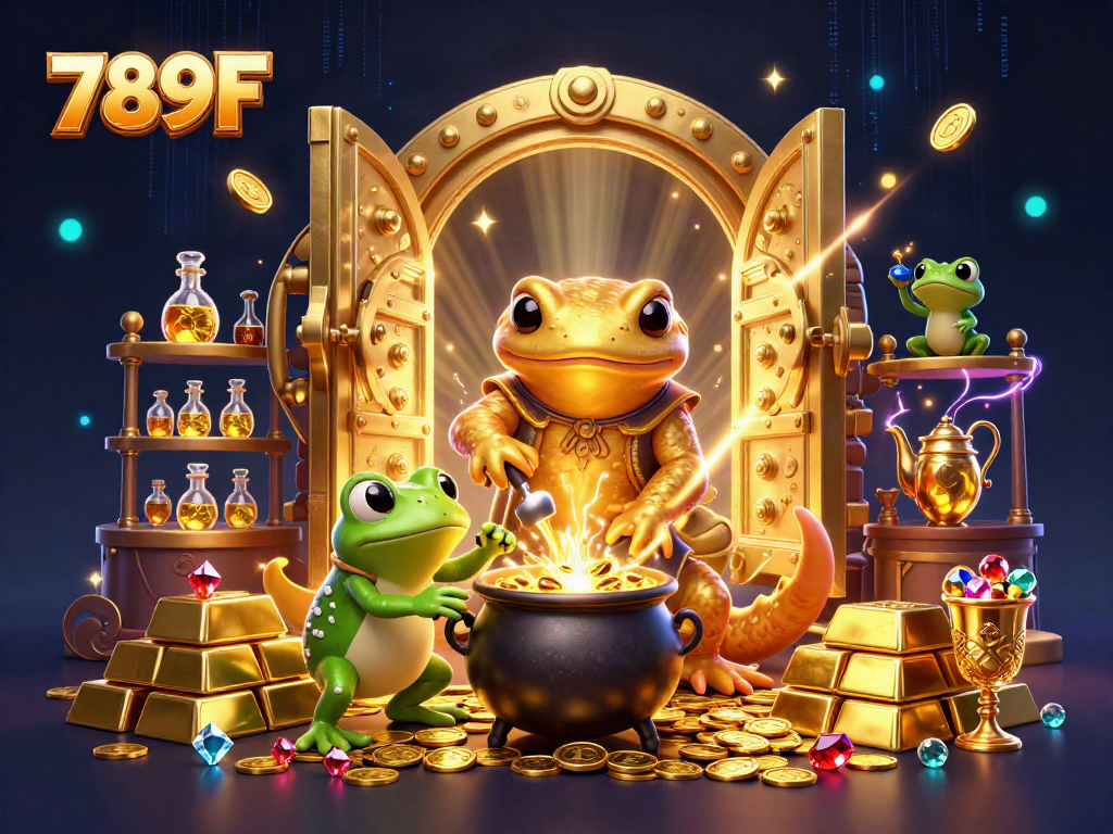 Engage in thrilling gameplay at 789F with 3D golden alchemist characters under a treasure vault.