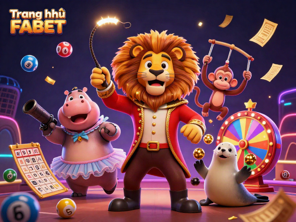 Experience Trang chủ FABET with a vibrant scene of casino fun featuring dynamic characters and exciting game elements.